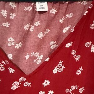 Old Navy Crimson Dress with Floral Accents